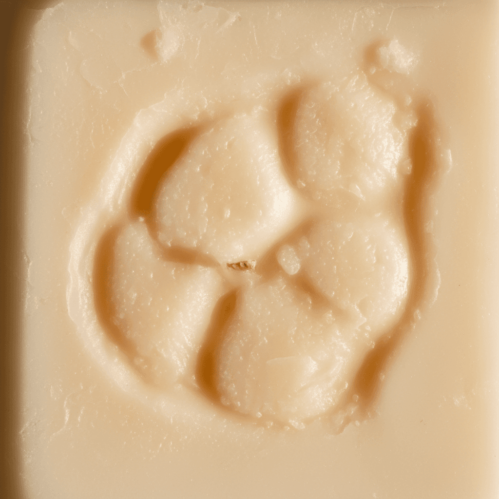 Detalhe da textura e acabamento da cera de soja